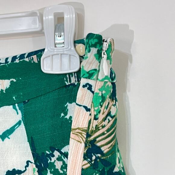 Anthropologie ELEVENSES Skort Womens 6 KADU PLEATED Wrap Skirt Shorts Green - Picture 6 of 7